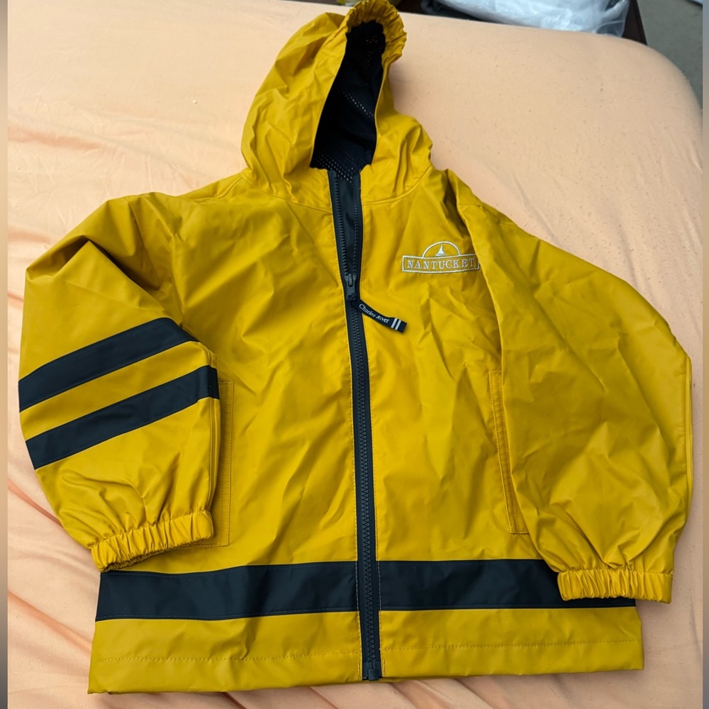 Charles River Apparel Yellow Raincoat with Black Accents